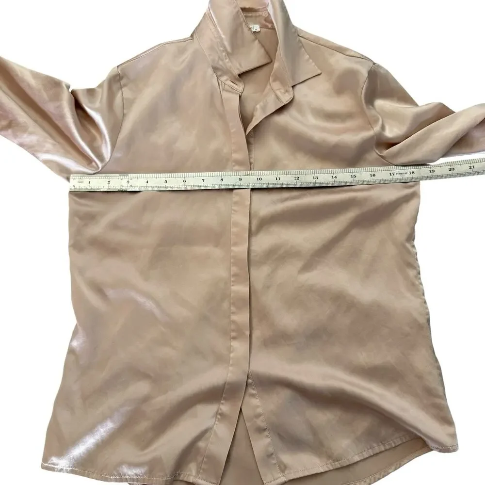 Lilysilk Basic Concealed Placket Silk Shirt Pale Pink Xs